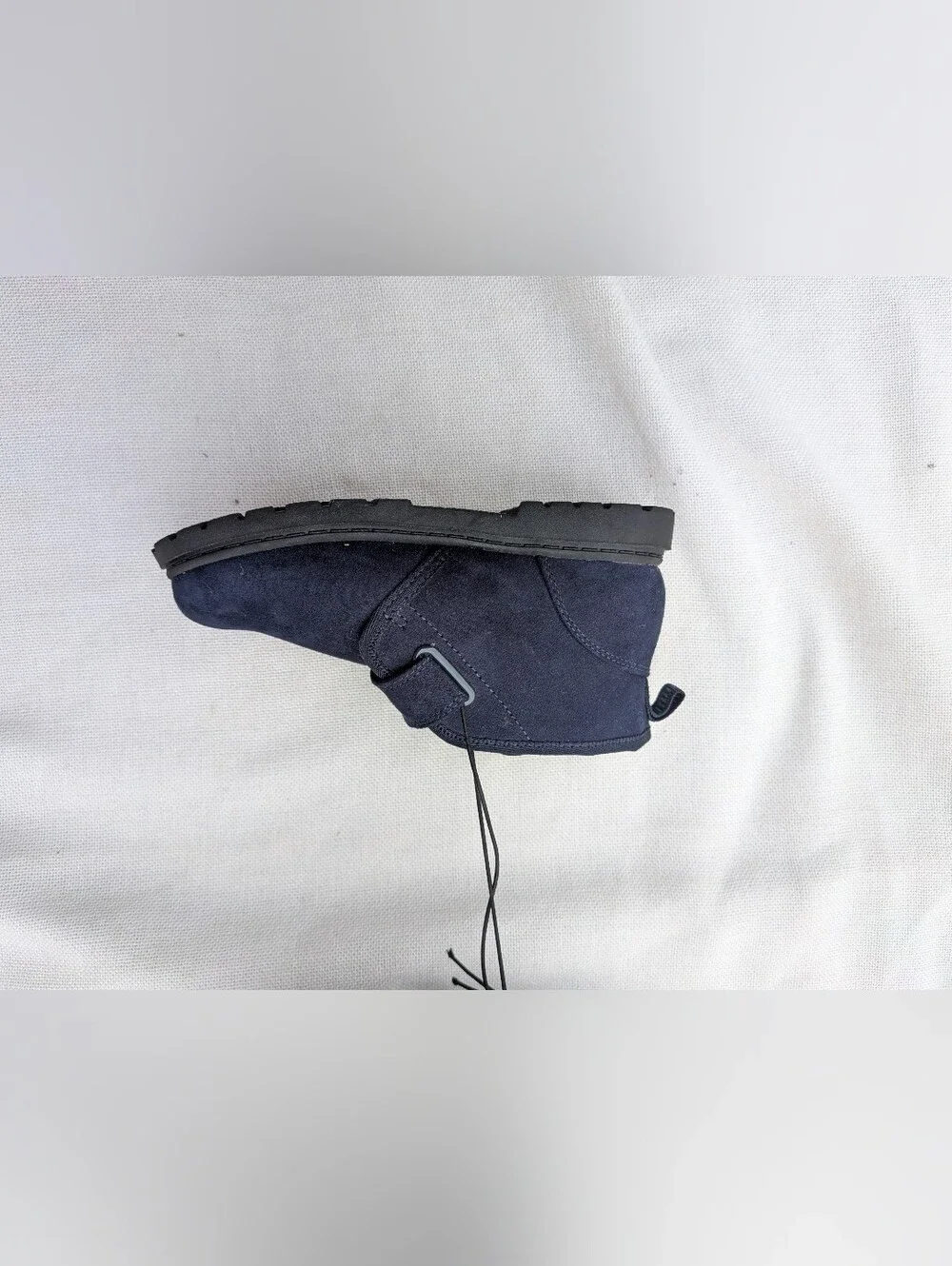 Navy blue suede Sherpa cozy winter boots with shearling lining 11